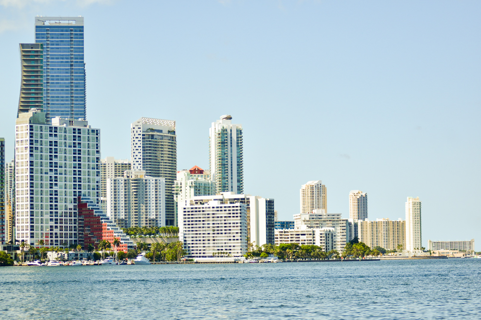 Miami skyline across the bay