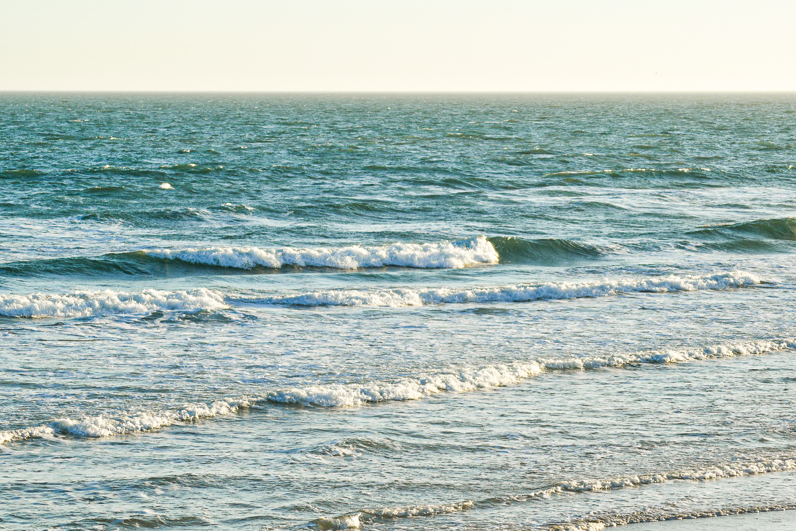 Waves rolling in at Surf City, NC